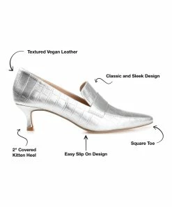 Journee Collection | Silvertone Textured Celina Pump - Women -High heel Store zu111132799 alt 4 tm1673469256