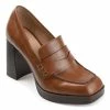 Journee Collection | Brown Ezzey Block Heel Loafer - Women -High heel Store zu111132802 main tm1669847892