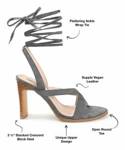 Journee Collection | Gray Tie-Closure Adalee Sandal - Women -High heel Store zu111140644 alt 3 tm1673469256