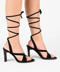 Journee Collection | Gray Tie-Closure Adalee Sandal - Women -High heel Store zu111140644 alt 4 tm1673469256