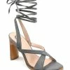 Journee Collection | Gray Tie-Closure Adalee Sandal - Women -High heel Store zu111140644 main tm1673469256