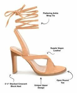 Journee Collection | Tan Tie-Closure Adalee Sandal - Women -High heel Store zu111140645 alt 3 tm1673469256