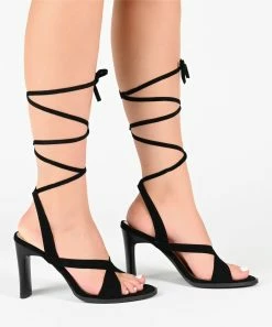 Journee Collection | Tan Tie-Closure Adalee Sandal - Women -High heel Store zu111140645 alt 4 tm1673469256