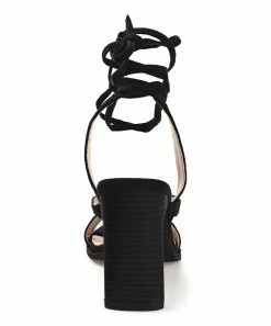 Journee Collection | Black Tie-Closure Adalee Sandal - Women -High heel Store zu111140649 alt 2 tm1673469256