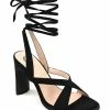 Journee Collection | Black Tie-Closure Adalee Sandal - Women -High heel Store zu111140649 main tm1673469256