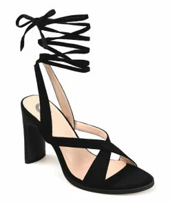 Journee Collection | Black Tie-Closure Adalee Sandal - Women