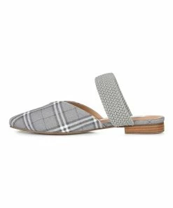Journee Collection | Gray Plaid Roxeene Mule - Women 10 Journee Collection | Gray Plaid Roxeene Mule - Women -High heel Store zu111140652 alt 3 tm1669922456