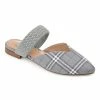 Journee Collection | Gray Plaid Roxeene Mule - Women -High heel Store zu111140652 main tm1669922456