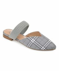 Journee Collection | Gray Plaid Roxeene Mule - Women
