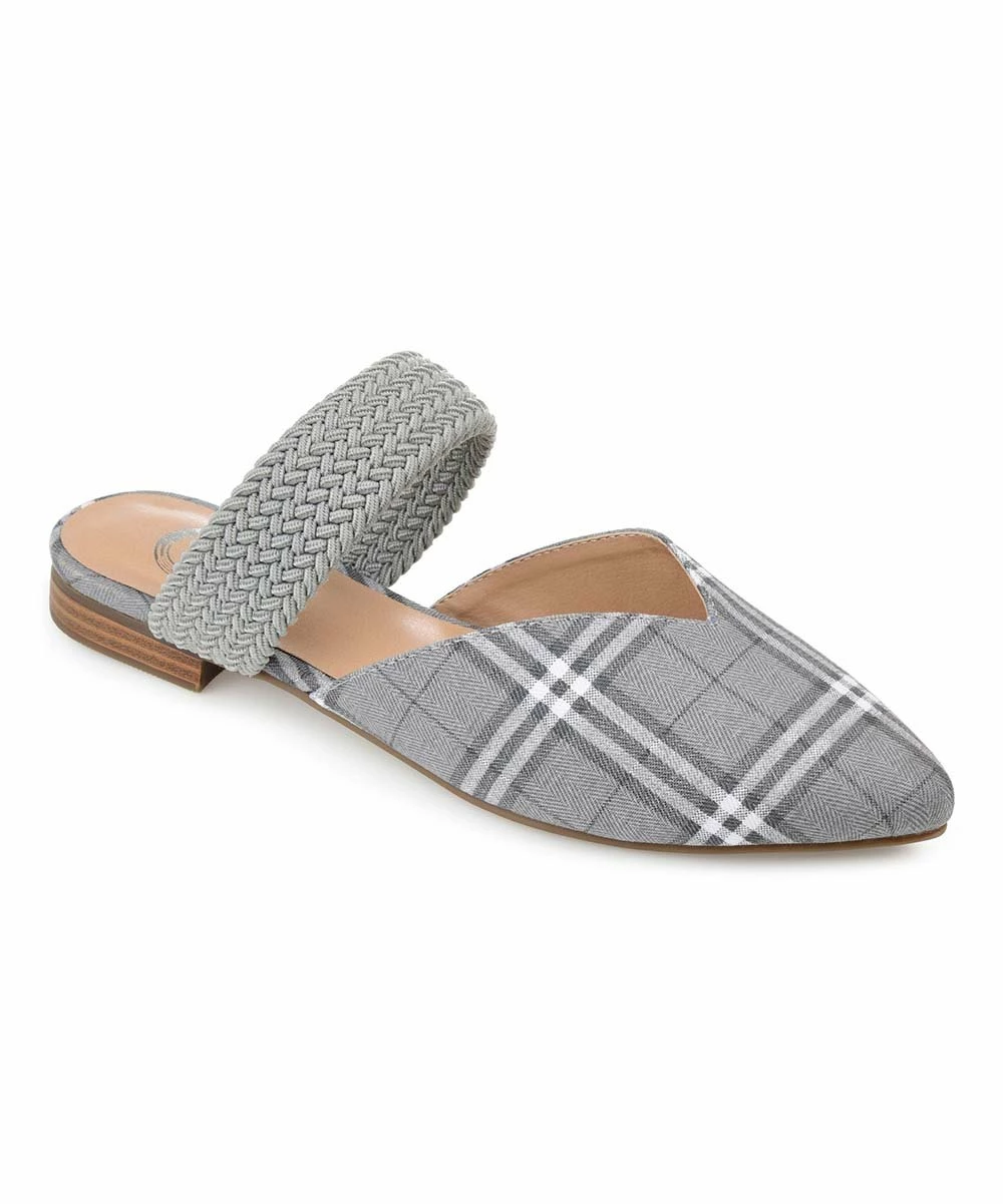 Journee Collection | Gray Plaid Roxeene Mule - Women 3 Journee Collection | Gray Plaid Roxeene Mule - Women