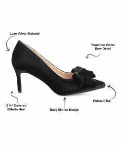 Journee Collection | Black Crystol Bow-Accent Pump - Women 10 Journee Collection | Black Crystol Bow-Accent Pump - Women -High heel Store zu111140737 alt 3 tm1669847892