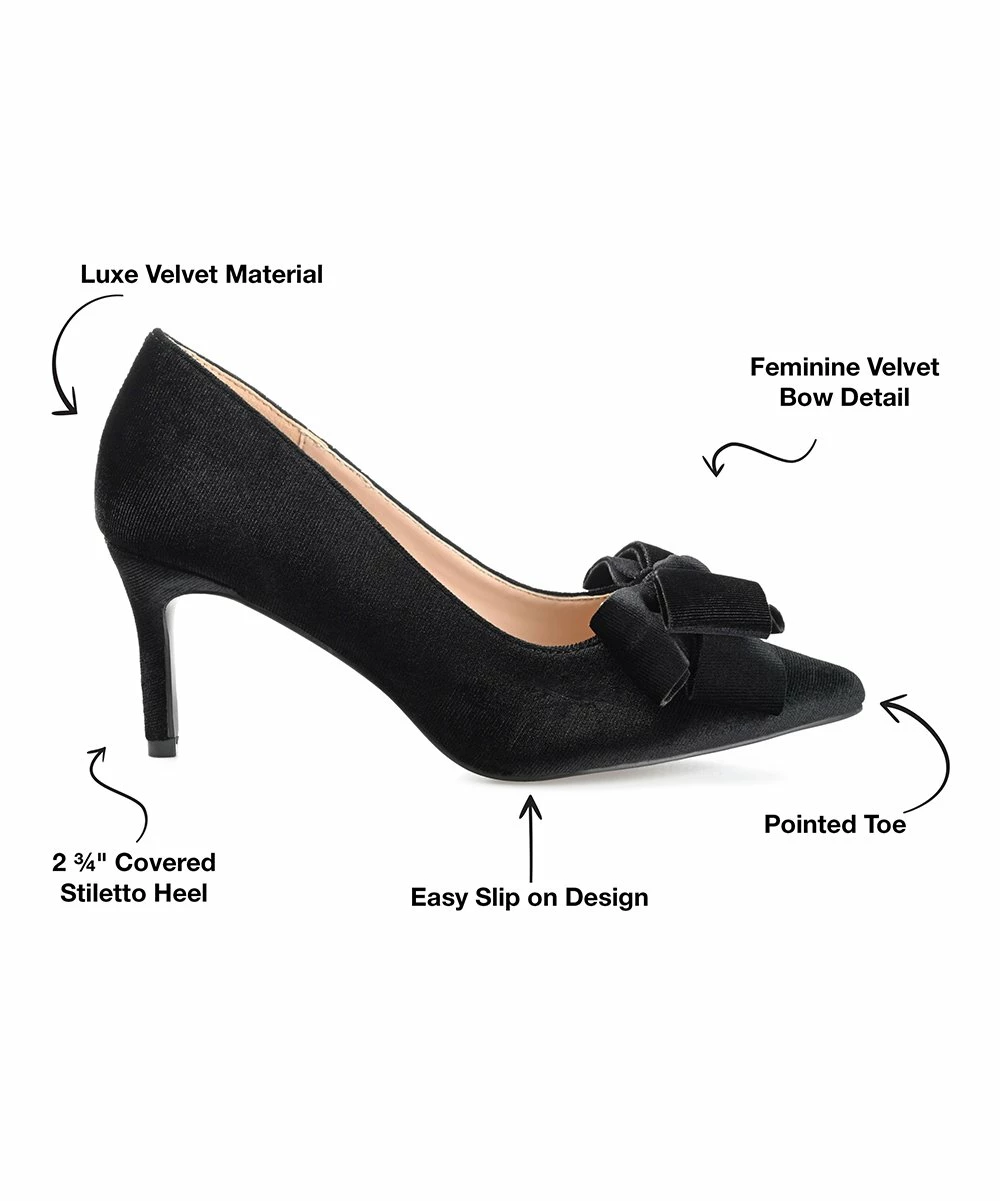 Journee Collection | Black Crystol Bow-Accent Pump - Women 6 Journee Collection | Black Crystol Bow-Accent Pump - Women - Image 4