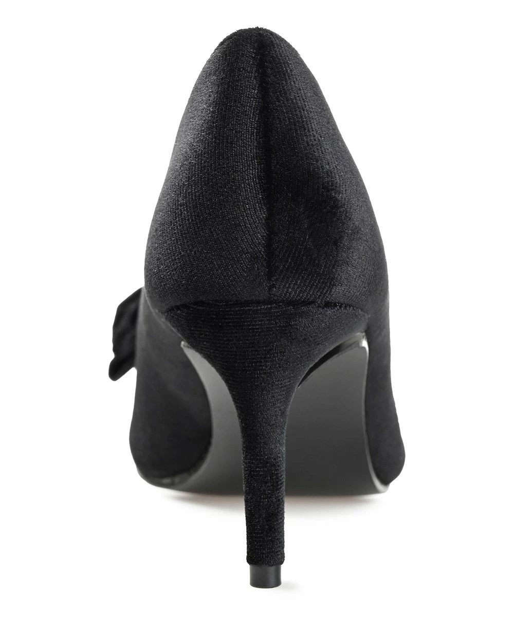 Journee Collection | Black Crystol Bow-Accent Pump - Women 7 Journee Collection | Black Crystol Bow-Accent Pump - Women - Image 5