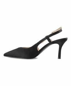 Journee Collection | Black Knightly Slingback Pump - Women -High heel Store zu111140741 alt 2 tm1669847892