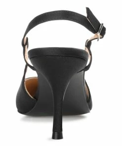 Journee Collection | Black Knightly Slingback Pump - Women -High heel Store zu111140741 alt 4 tm1669847892