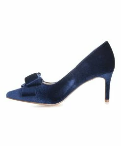 Journee Collection | Navy Crystol Bow-Accent Pump - Women -High heel Store zu111140744 alt 4 tm1669847892