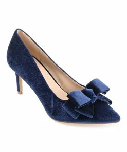 Journee Collection | Navy Crystol Bow-Accent Pump - Women