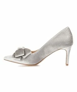 Journee Collection | Gray Crystol Bow-Accent Pump - Women -High heel Store zu111140753 alt 4 tm1669847892