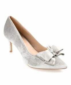 Journee Collection | Gray Crystol Bow-Accent Pump - Women