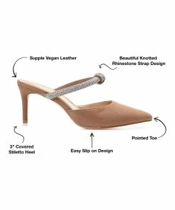 Journee Collection | Brown Rhinestone-Strap Pointed-Toe Lunna Pump - Women -High heel Store zu111140758 alt 3 tm1673469256