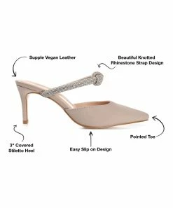 Journee Collection | Blush Rhinestone-Strap Pointed-Toe Lunna Pump - Women -High heel Store zu111140773 alt 2 tm1673469256