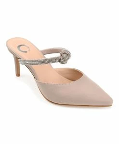 Journee Collection | Blush Rhinestone-Strap Pointed-Toe Lunna Pump - Women
