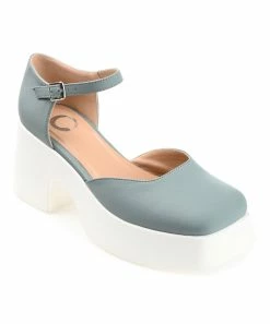 Journee Collection | Blue Square-Toe Platform Lizza Pump - Women