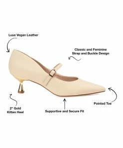 Journee Collection | Beige Manza Kitten Heel Pump - Women -High heel Store zu111140792 alt 4 tm1669847892