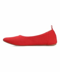 Journee Collection | Red Jersie Knit Flat - Women -High heel Store zu111140842 alt 2 tm1669848033