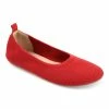 Journee Collection | Red Jersie Knit Flat - Women -High heel Store zu111140842 main tm1669848033