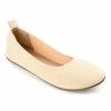 Journee Collection | Cream Jersie Knit Flat - Women -High heel Store zu111140869 main tm1669848033