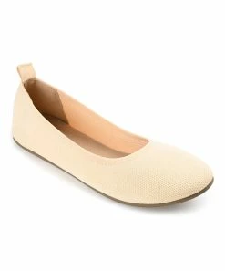 Journee Collection | Cream Jersie Knit Flat - Women