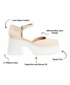 Journee Collection | Bone Square-Toe Platform Lizza Pump - Women -High heel Store zu111140895 alt 4 tm1673469973