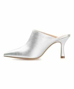 Journee Collection | Silvertone Shiyza Mule Pump - Women -High heel Store zu111140952 alt 2 tm1673469973