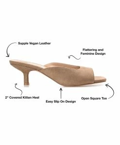 Journee Collection | Taupe Larna Kitten Heel Open-Toe Pump - Women -High heel Store zu111141700 alt 2 tm1669848033