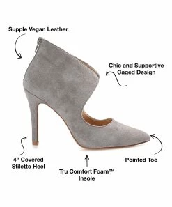 Journee Collection | Gray Junniper Keyhole Pump - Women -High heel Store zu111141701 alt 3 tm1669848033