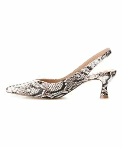 Journee Collection | Ivory Snake-Embossed Mikoa Slingback - Women -High heel Store zu111141707 alt 2 tm1673469973