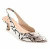Journee Collection | Ivory Snake-Embossed Mikoa Slingback - Women -High heel Store zu111141707 main tm1673469973