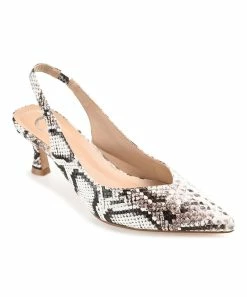 Journee Collection | Ivory Snake-Embossed Mikoa Slingback - Women