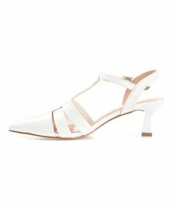 Journee Collection | White Jazlynn Kitten Heel T-Strap Pump - Women -High heel Store zu111141726 alt 2 tm1669848033