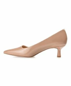 Journee Collection | Brown Glossy Celica Kitten Heel Pump - Women -High heel Store zu111141740 alt 2 tm1669848033