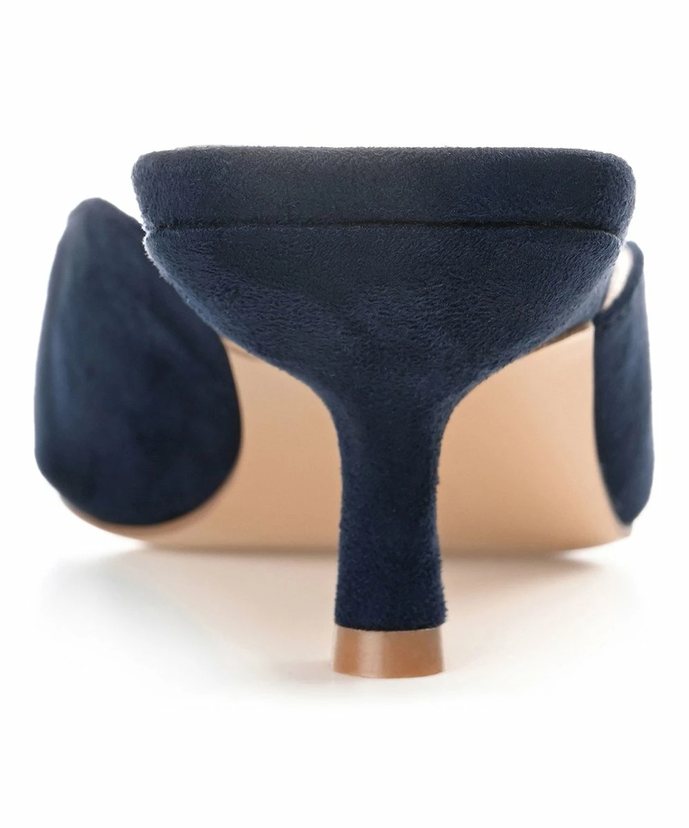 Journee Collection | Navy Larna Kitten Heel Open-Toe Pump - Women 5 Journee Collection | Navy Larna Kitten Heel Open-Toe Pump - Women - Image 3
