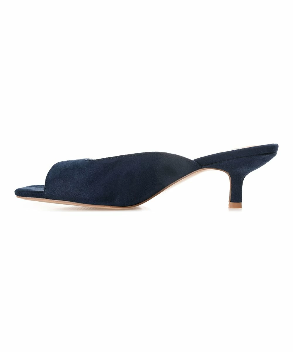Journee Collection | Navy Larna Kitten Heel Open-Toe Pump - Women 6 Journee Collection | Navy Larna Kitten Heel Open-Toe Pump - Women - Image 4