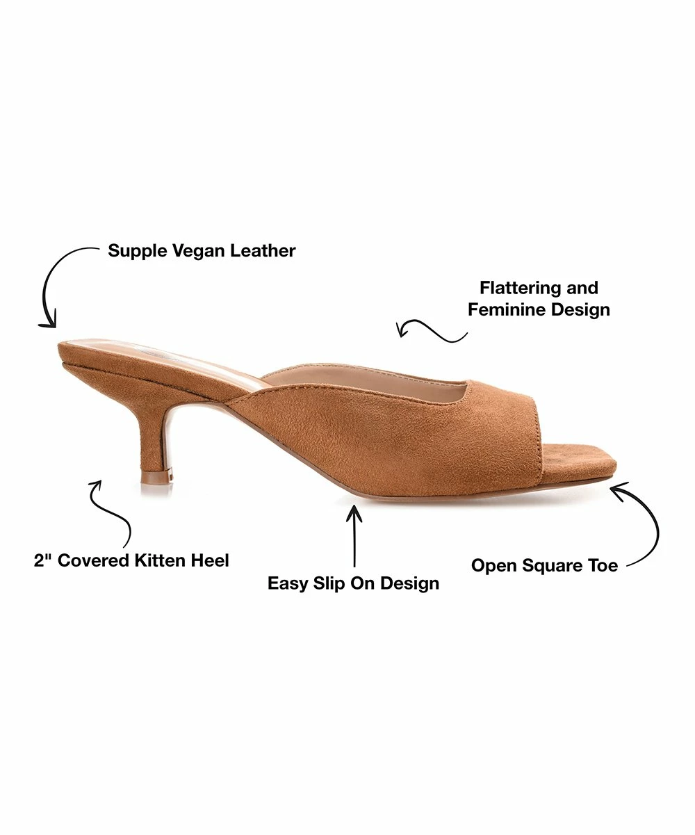 Journee Collection | Tan Larna Kitten Heel Open-Toe Pump - Women 4 Journee Collection | Tan Larna Kitten Heel Open-Toe Pump - Women - Image 2