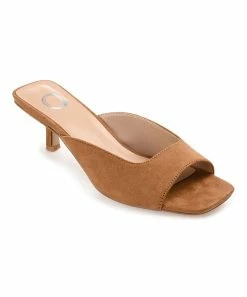 Journee Collection | Tan Larna Kitten Heel Open-Toe Pump - Women
