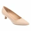 Journee Collection | Beige Glossy Celica Kitten Heel Pump - Women