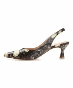 Journee Collection | Brown Snake-Embossed Mikoa Slingback - Women -High heel Store zu111141790 alt 4 tm1673469973