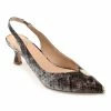 Journee Collection | Brown Snake-Embossed Mikoa Slingback - Women -High heel Store zu111141790 main tm1673469973