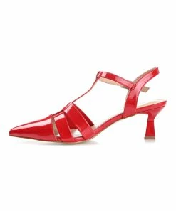Journee Collection | Red Jazlynn Kitten Heel T-Strap Pump - Women -High heel Store zu111141816 alt 3 tm1669848033