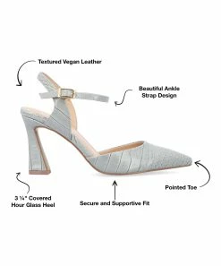 Journee Collection | Gray Snake-Embossed Nixey Pump - Women -High heel Store zu111141851 alt 3 tm1669848325